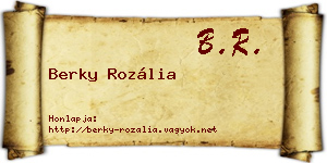 Berky Rozália névjegykártya